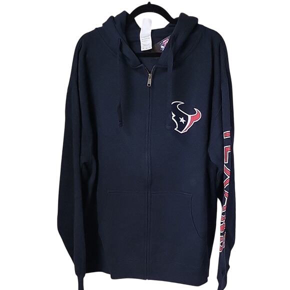 Junk Food NFL Houston Texans Navy Zip-Up Hoodie Adult Size 2XL NWT - Picture 1 of 13